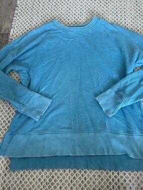 Time and Tru Teal Crewneck Pullover Sweater